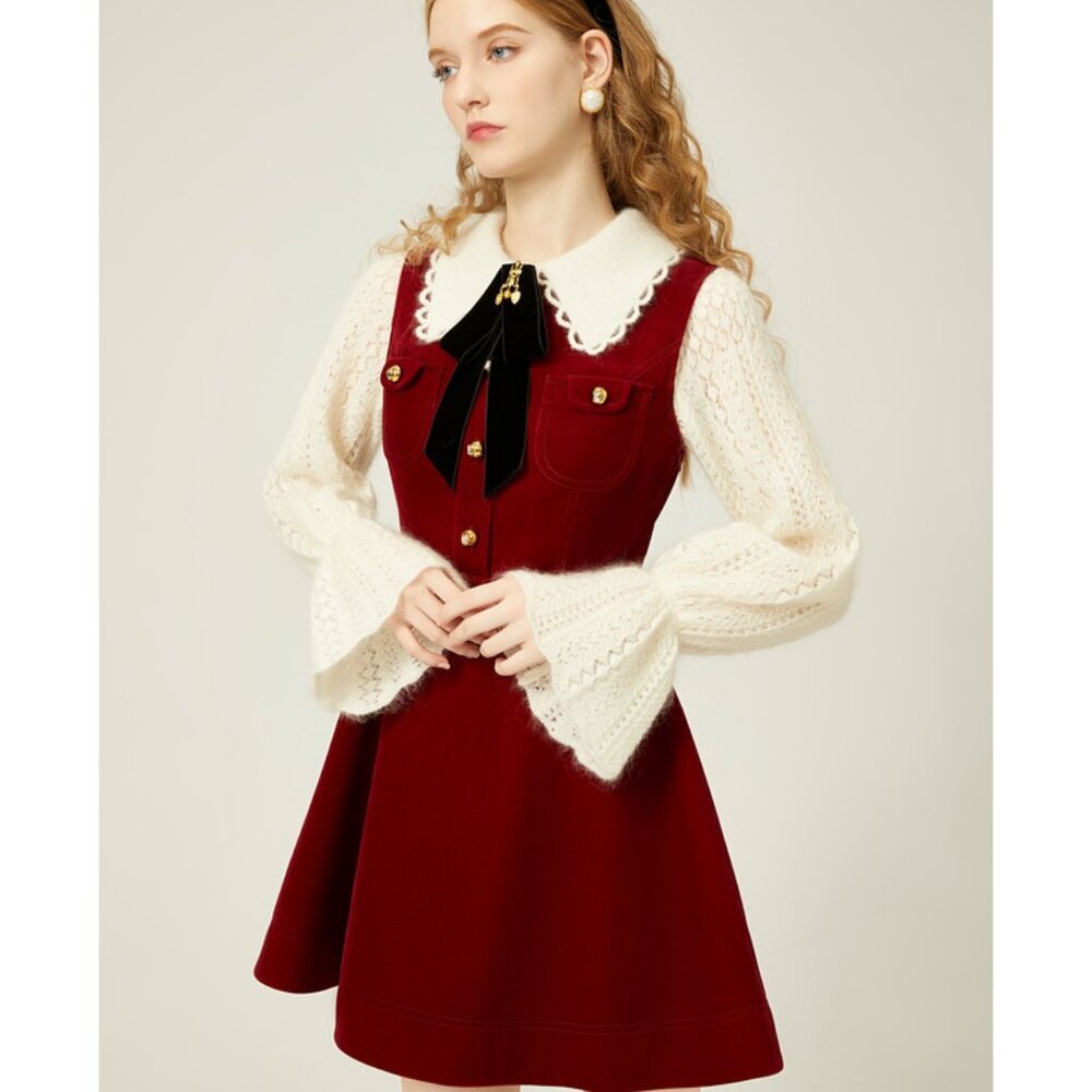 Jorya Weekend Winter New Vintage Sleeveless Dress with Brand Metal Bucket Size M - Picture 2 of 6